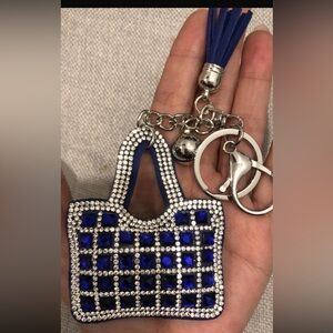 Blue Rhinestone Keychain Bag Let’s bag charm